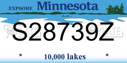 S28739Z Minnesota License Plate