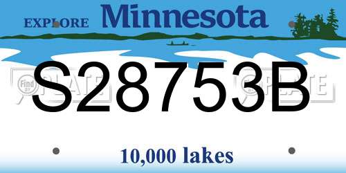 S28753B Minnesota License Plate