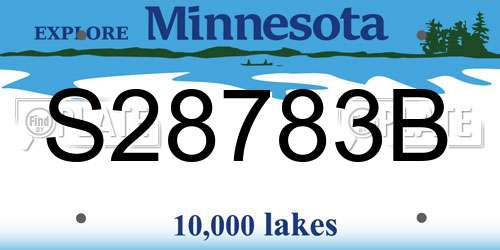 S28783B Minnesota License Plate