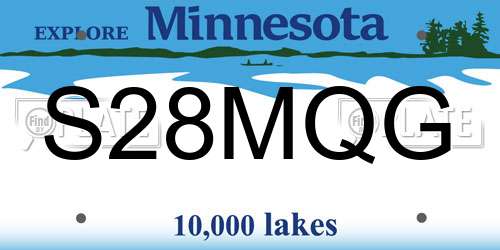 S28MQG Minnesota License Plate