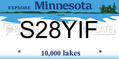 S28YIF Minnesota License Plate