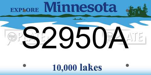 S2950A Minnesota License Plate