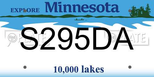 S295DA Minnesota License Plate