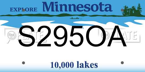 S295OA Minnesota License Plate