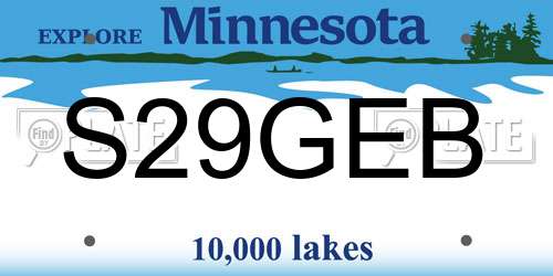 S29GEB Minnesota License Plate