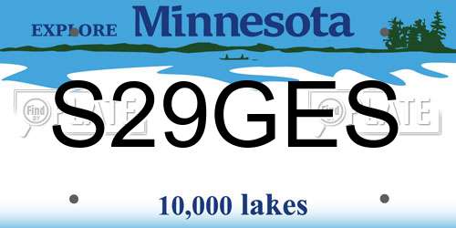 S29GES Minnesota License Plate