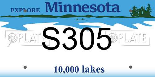 S305 Minnesota License Plate