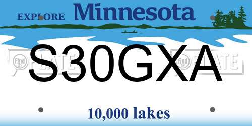 S30GXA Minnesota License Plate