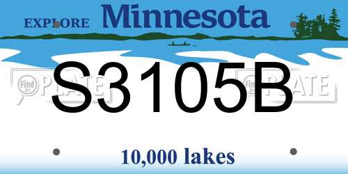 S3105B Minnesota License Plate