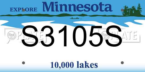 S3105S Minnesota License Plate