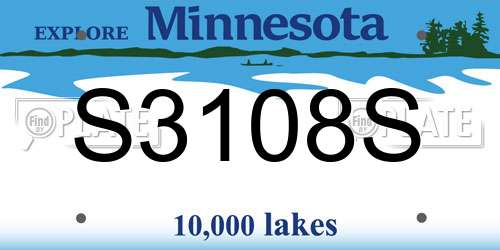 S3108S Minnesota License Plate