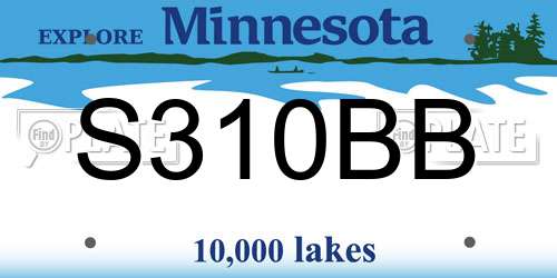S310BB Minnesota License Plate