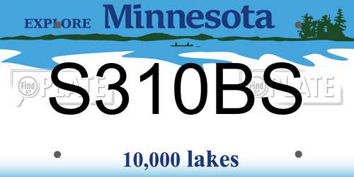 S310BS Minnesota License Plate