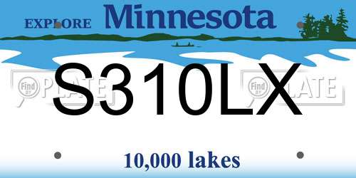 S310LX Minnesota License Plate