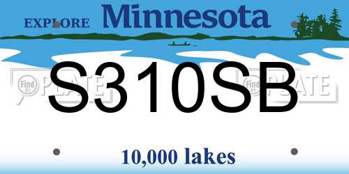 S310SB Minnesota License Plate