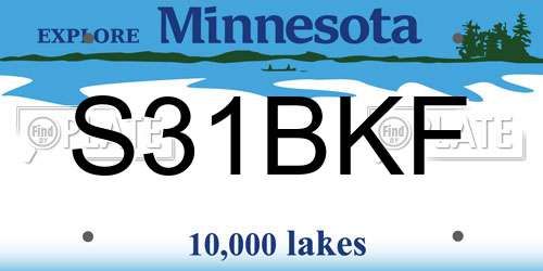 S31BKF Minnesota License Plate