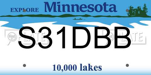 S31DBB Minnesota License Plate