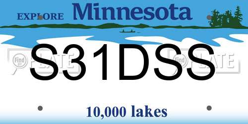 S31DSS Minnesota License Plate