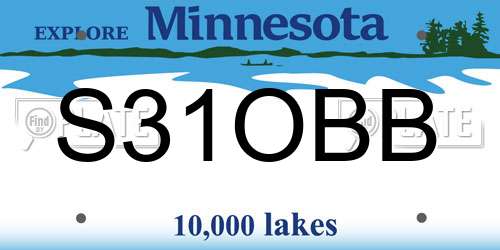 S31OBB Minnesota License Plate