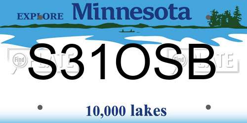 S31OSB Minnesota License Plate