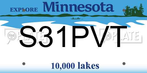 S31PVT Minnesota License Plate