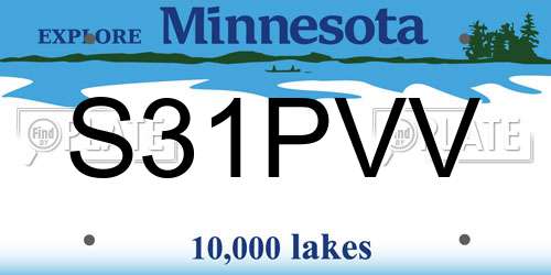 S31PVV Minnesota License Plate