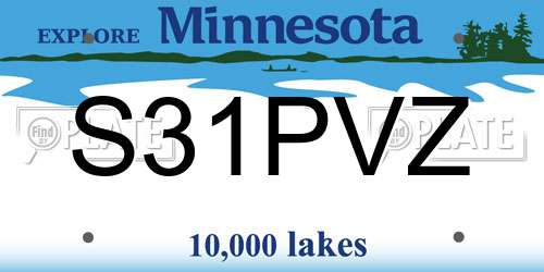 S31PVZ Minnesota License Plate