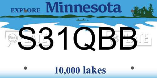 S31QBB Minnesota License Plate