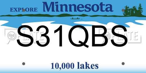 S31QBS Minnesota License Plate