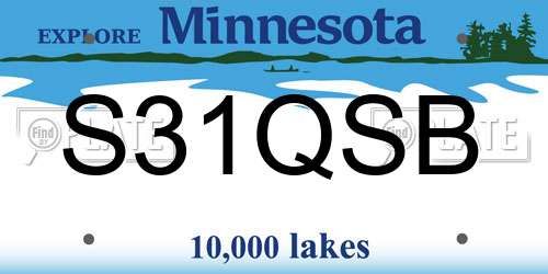 S31QSB Minnesota License Plate