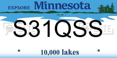 S31QSS Minnesota License Plate