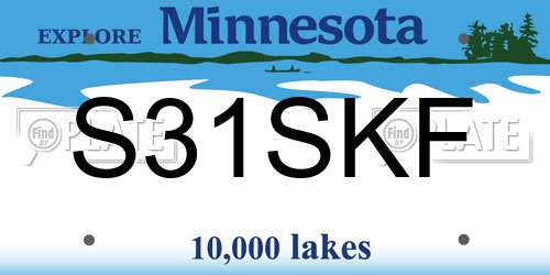 S31SKF Minnesota License Plate