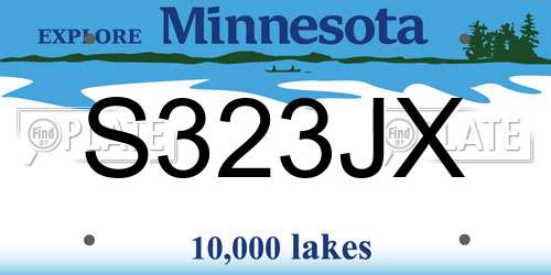 S323JX Minnesota License Plate
