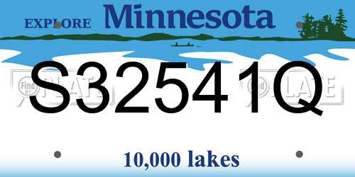 S32541Q Minnesota License Plate