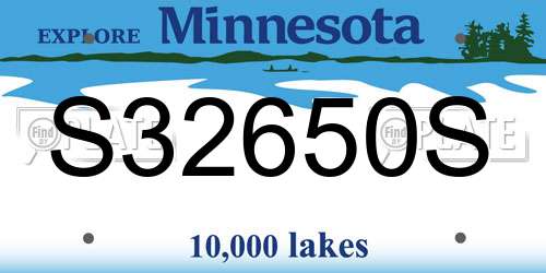 S32650S Minnesota License Plate