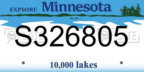 S326805 Minnesota License Plate