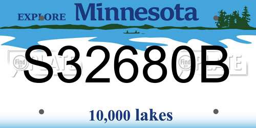 S32680B Minnesota License Plate