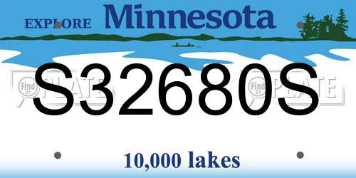 S32680S Minnesota License Plate