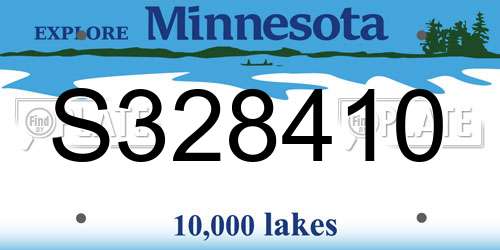 S328410 Minnesota License Plate