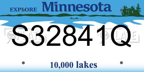 S32841Q Minnesota License Plate