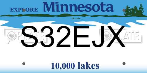 S32EJX Minnesota License Plate