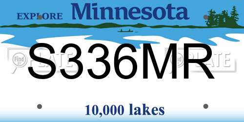 S336MR Minnesota License Plate