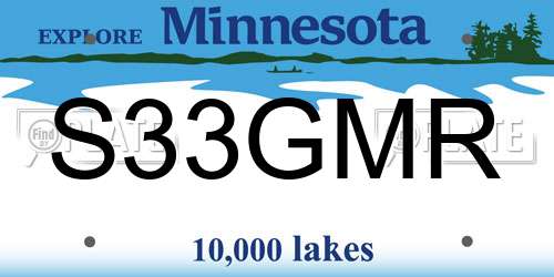 S33GMR Minnesota License Plate