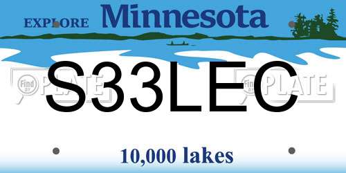 S33LEC Minnesota License Plate