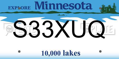 S33XUQ Minnesota License Plate
