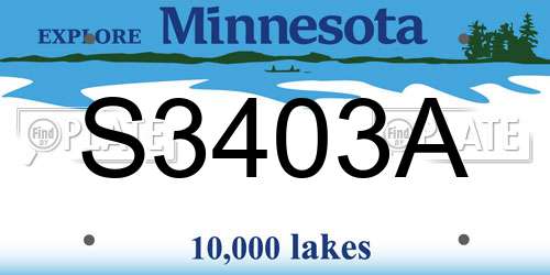 S3403A Minnesota License Plate