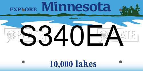 S340EA Minnesota License Plate