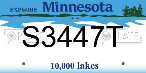 S3447T Minnesota License Plate