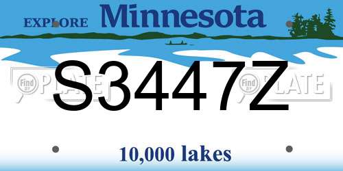 S3447Z Minnesota License Plate