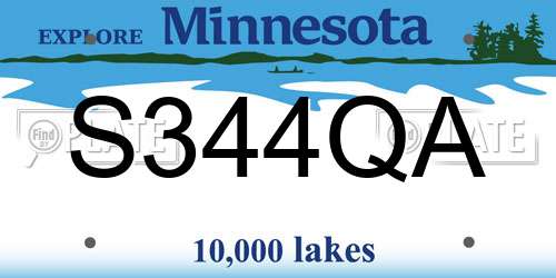 S344QA Minnesota License Plate